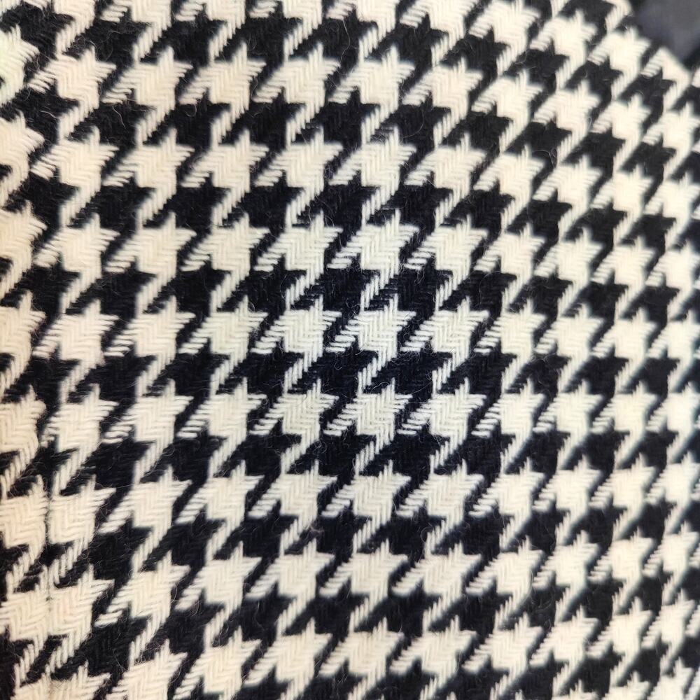 Eddie Bauer Wool Blend Houndstooth Black Cream Sleeveless Dress M Classic Chic - Picture 4 of 7